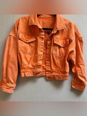 Studio Orange Cropped Denim Jacket Sz 4